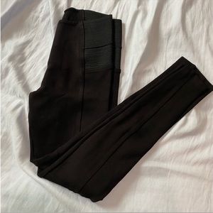 ZARA Basic Black Pull On Ponte Pants Stretch Leggings size Small